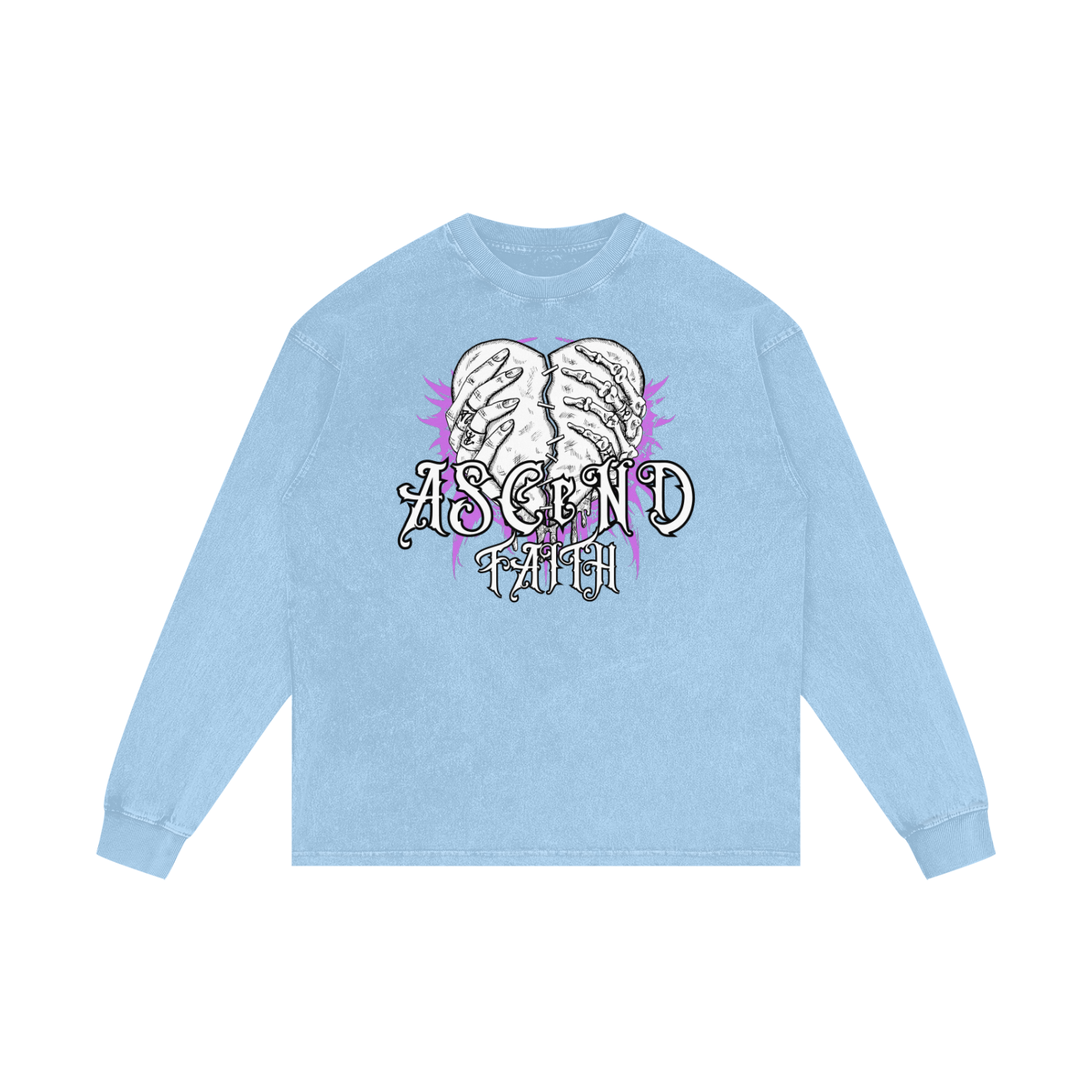 FAITH Acid Wash Long Sleeve T-Shirt