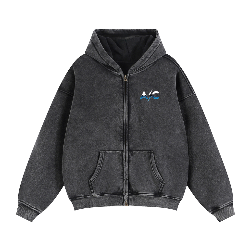 Zip-Through Boxy Fleece Hoodie