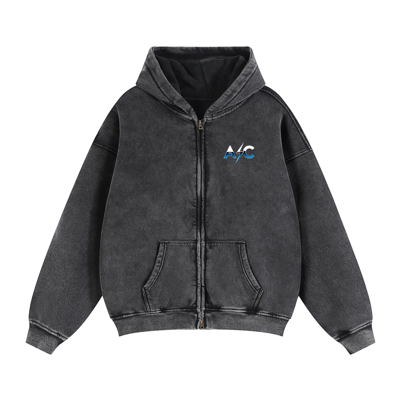 Zip-Through Boxy Fleece Hoodie