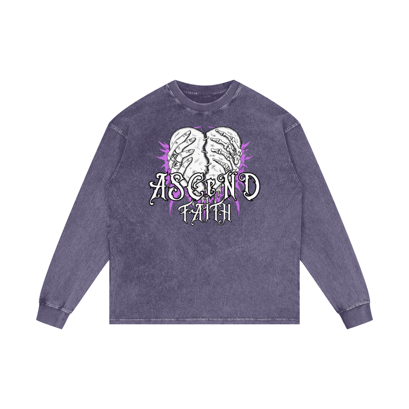 FAITH Acid Wash Long Sleeve T-Shirt