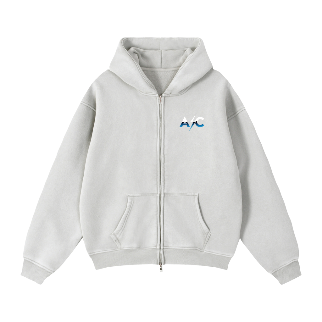 Zip-Through Boxy Fleece Hoodie