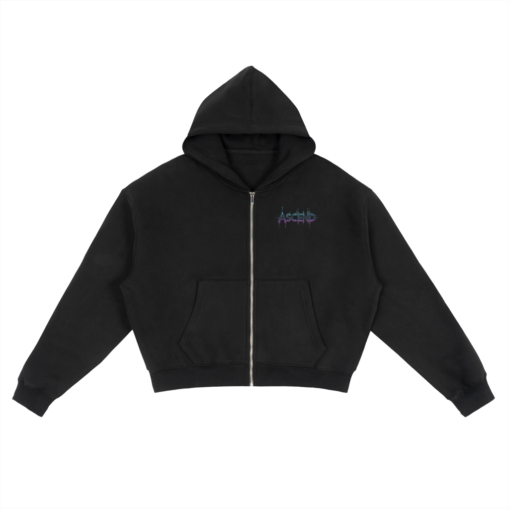 Fleece Zip-Up Boxy Hoodie