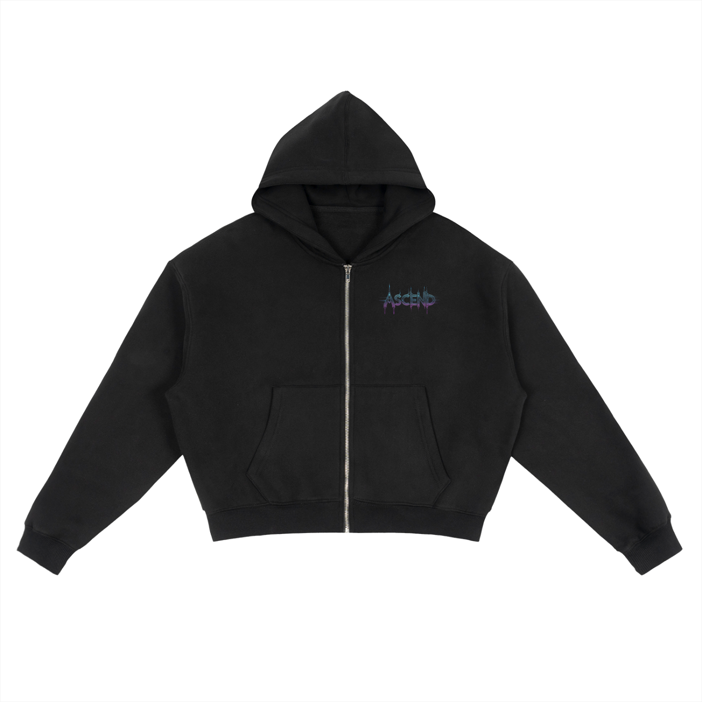 Fleece Zip-Up Boxy Hoodie