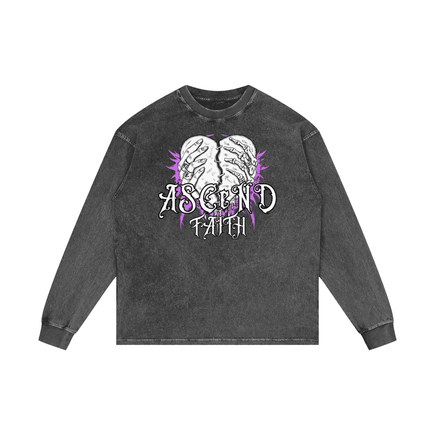 FAITH Acid Wash Long Sleeve T-Shirt