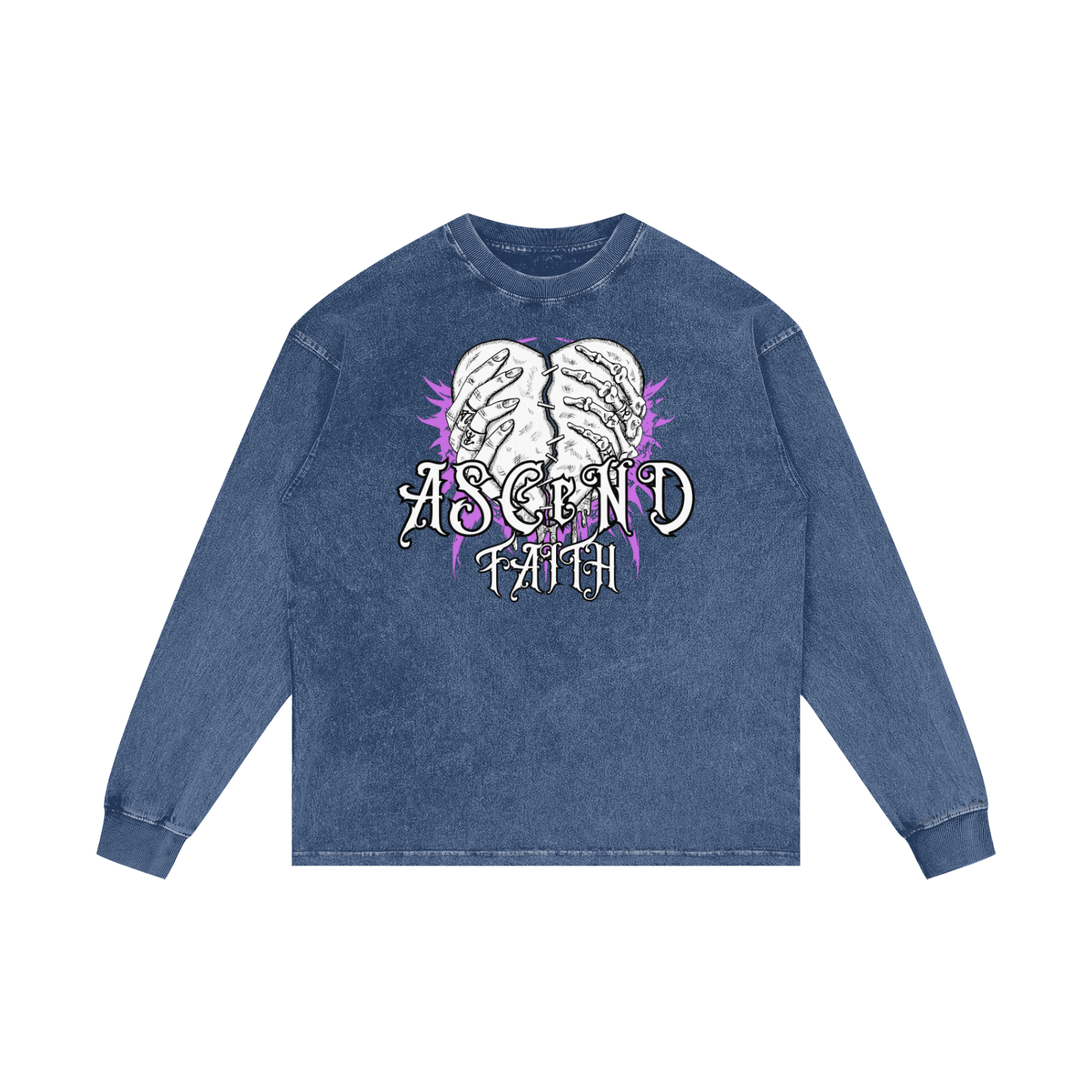 FAITH Acid Wash Long Sleeve T-Shirt