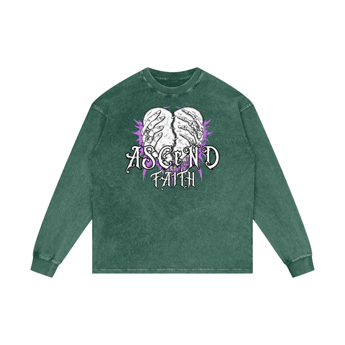 FAITH Acid Wash Long Sleeve T-Shirt