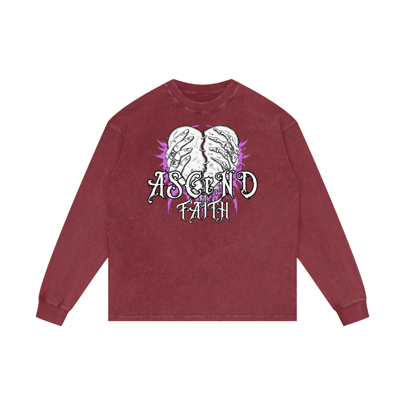 FAITH Acid Wash Long Sleeve T-Shirt