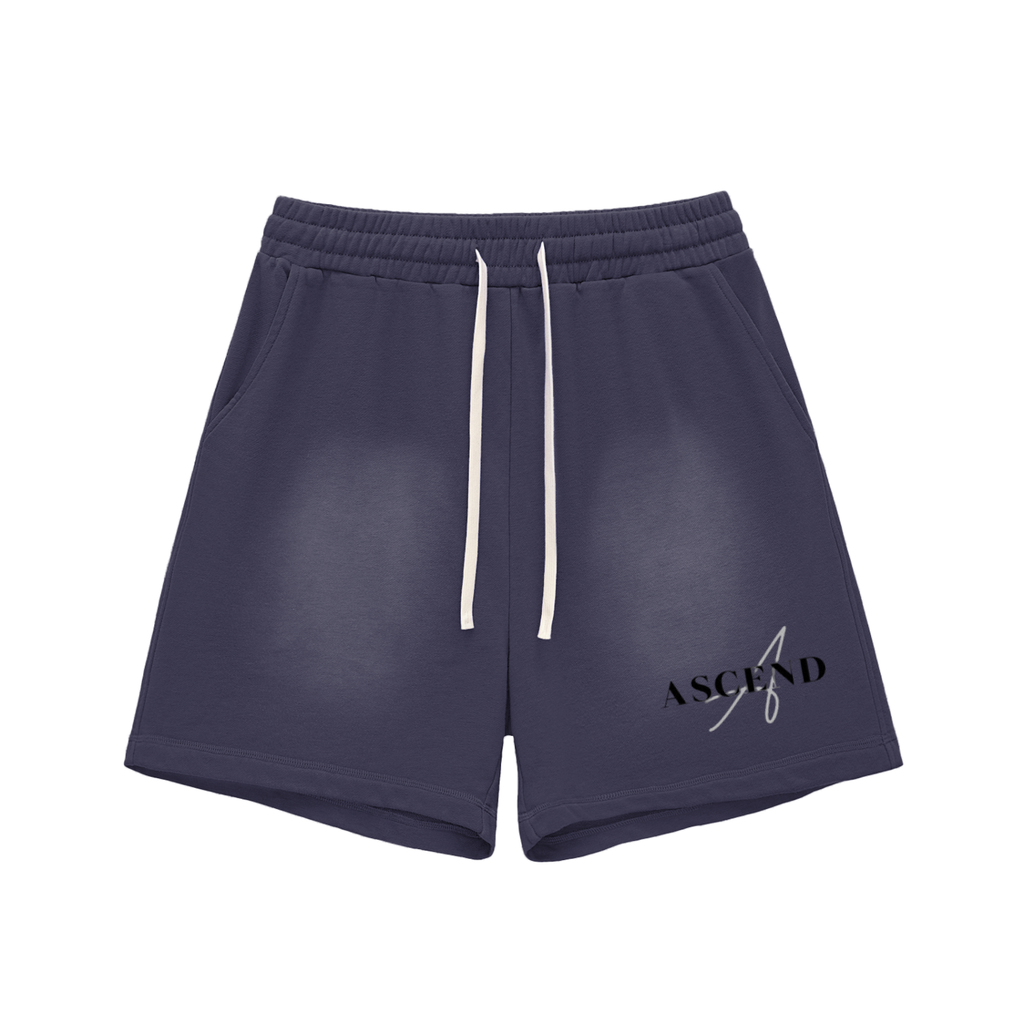 Sun Fade Raw Edge Cotton Shorts